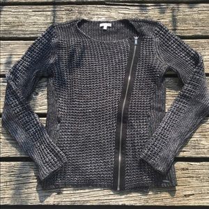 Calvin Klein Wool Asymmetric Zipper Sweater